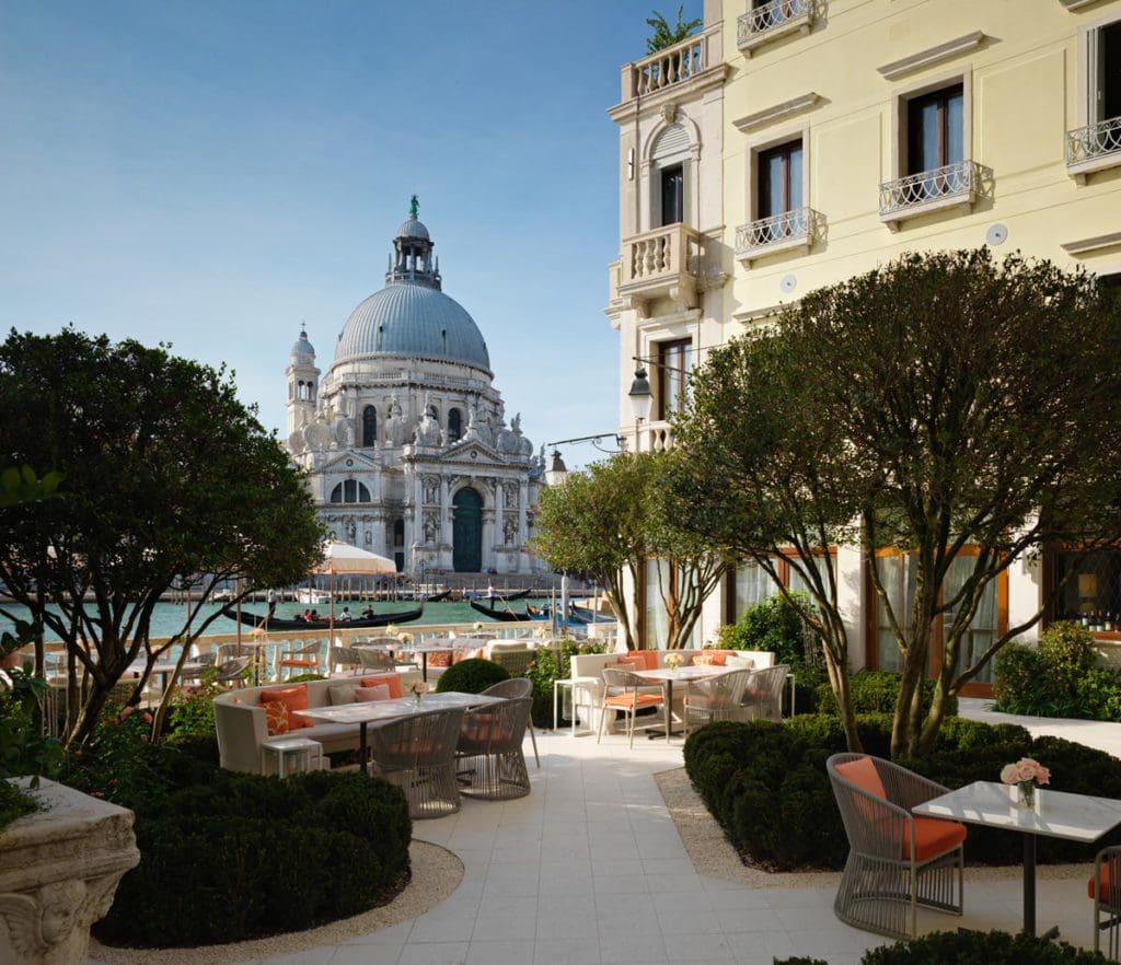 The outdoor garden at The St. Regis Venice.