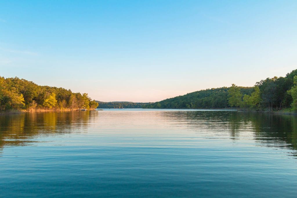 The beautiful Lake Table Rock on a sunny summer day.