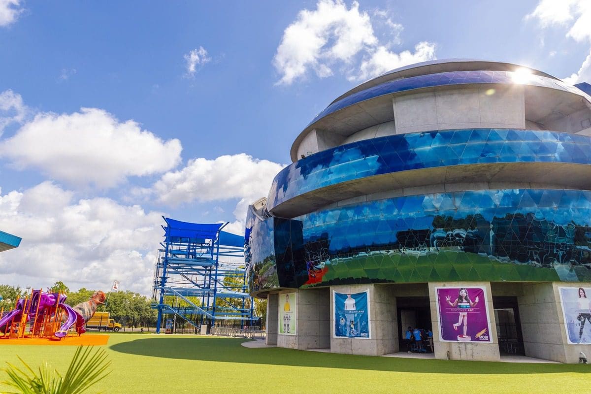 The exterior of MOSI, one of the best museums in Tampa Bay for families.