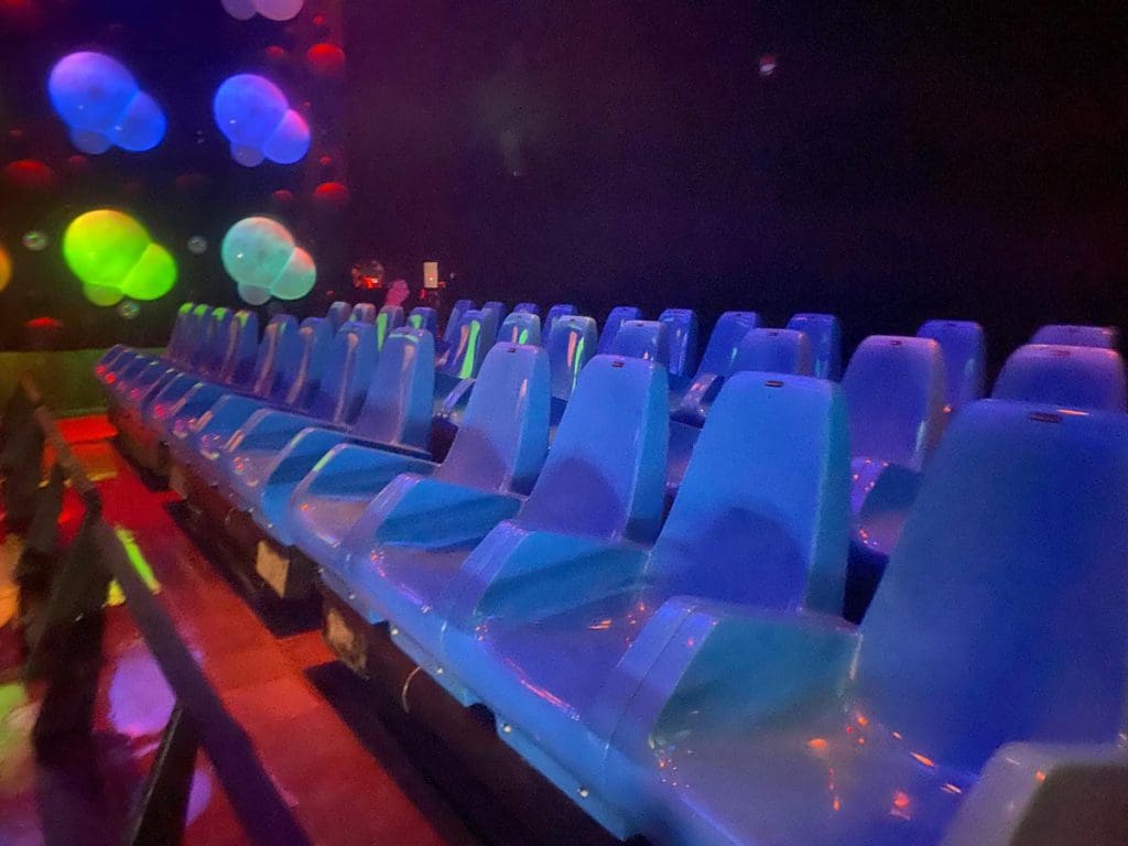 Inside the Movie Theater ride at Yas Waterpark, a must visit on any family trip to Yas Island in Abu Dhabi.