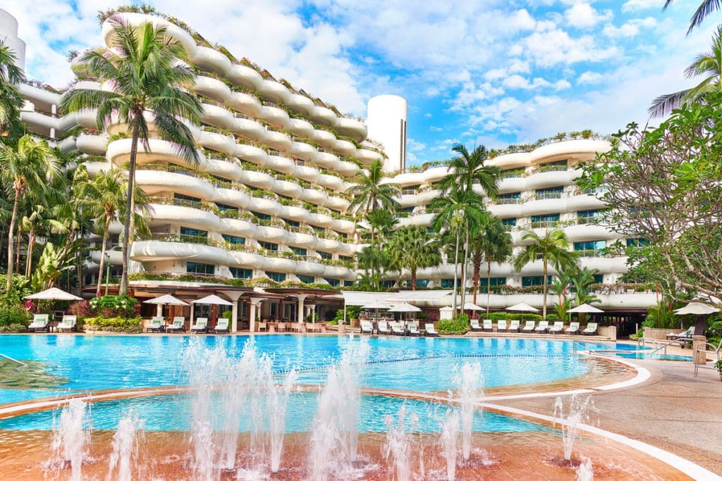 The outdoor kids splash area at Shangri-La Singapore.