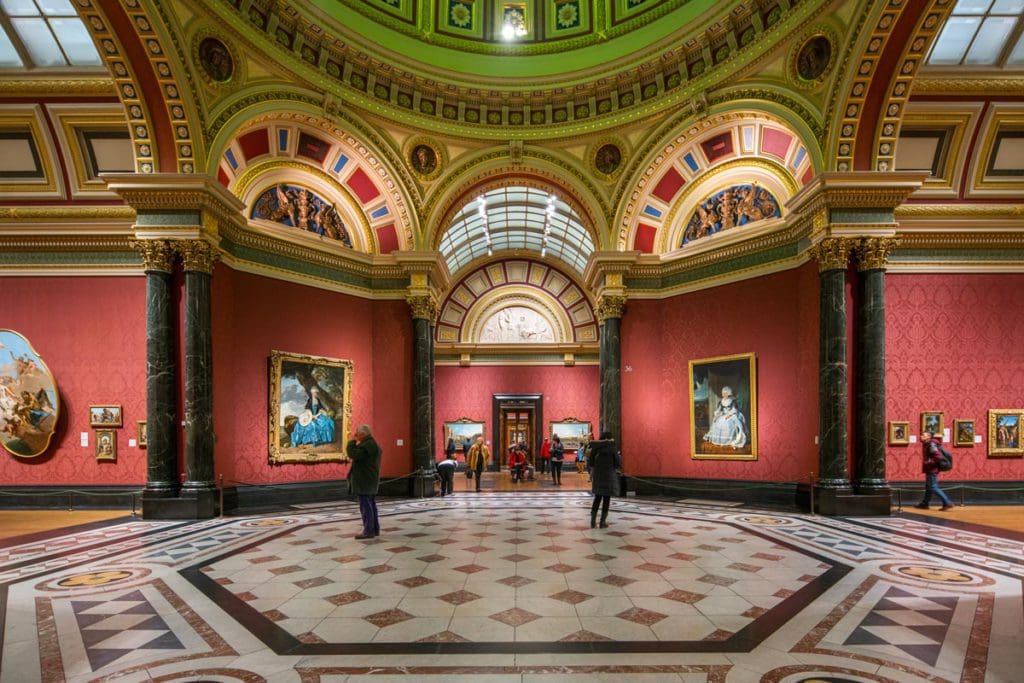 Inside a large gallery at The National Gallery of Art.