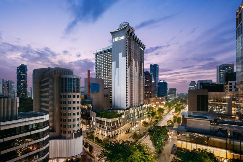 Hilton Orchard Sofitel, nestled in the Singapore skyline.