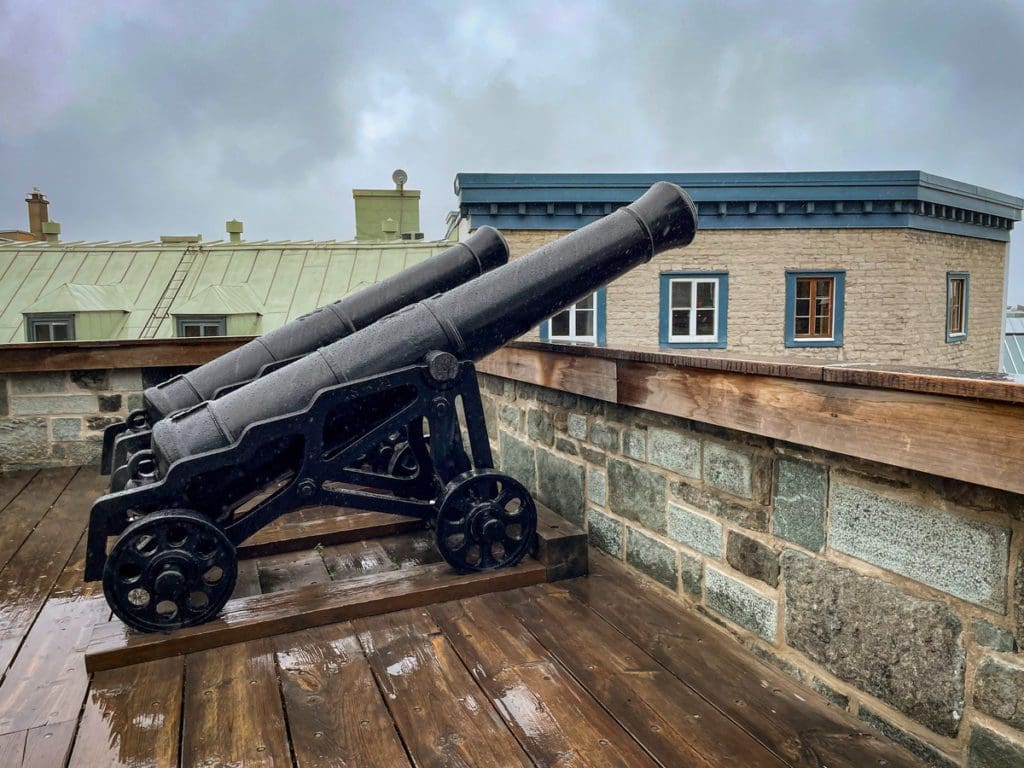 Canons set along the ramparts of Old Quebec.
