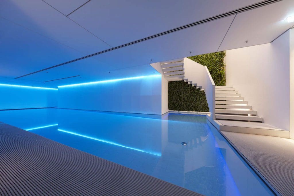 The indoor pool at Conservatorium Hotel.