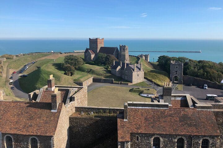 An aerial view of Canterbury Cathedral, one of the best experiences near London with kids. 