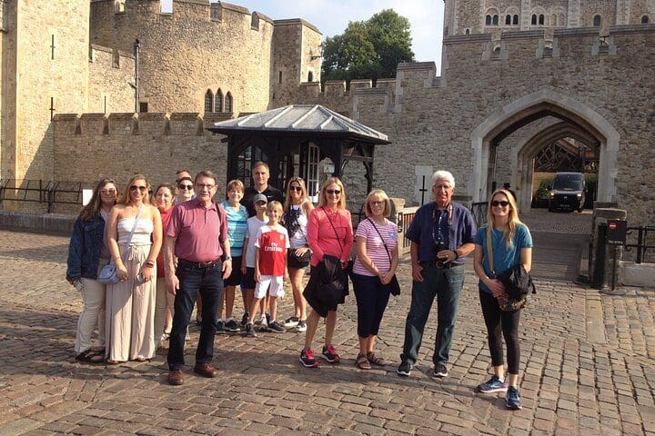 A family poses for a picture while on a private tour of London.