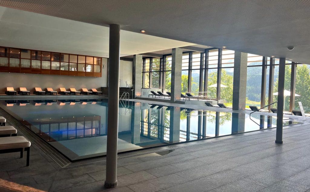 The indoor pool at Kulm Hotel.