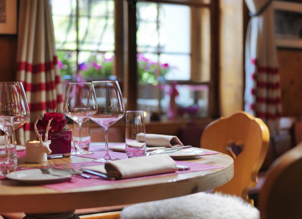 A table is set for dining at Hotel Giardino Mountain.