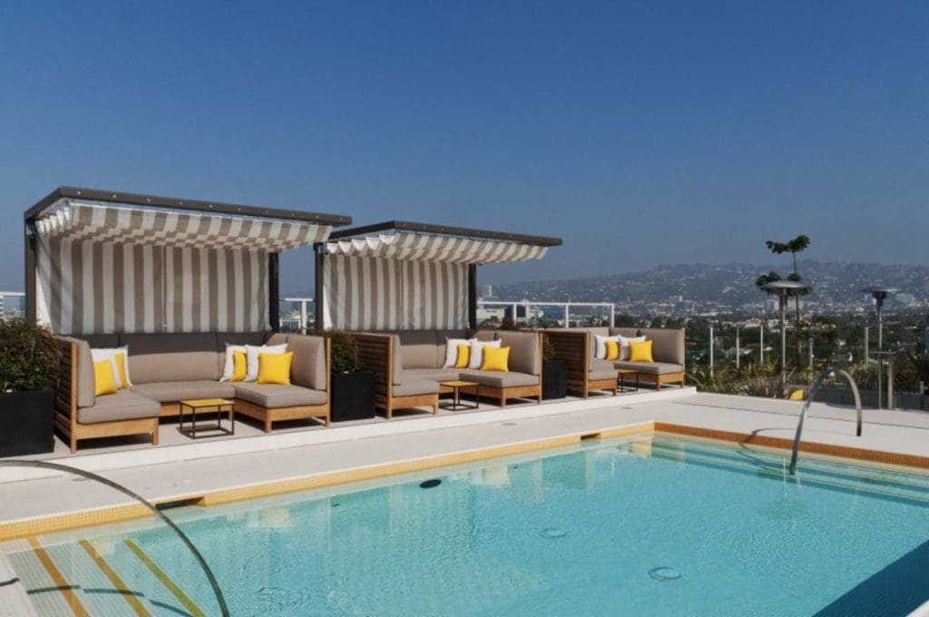 The outdoor pool at Kimpton Hotel Wilshire.