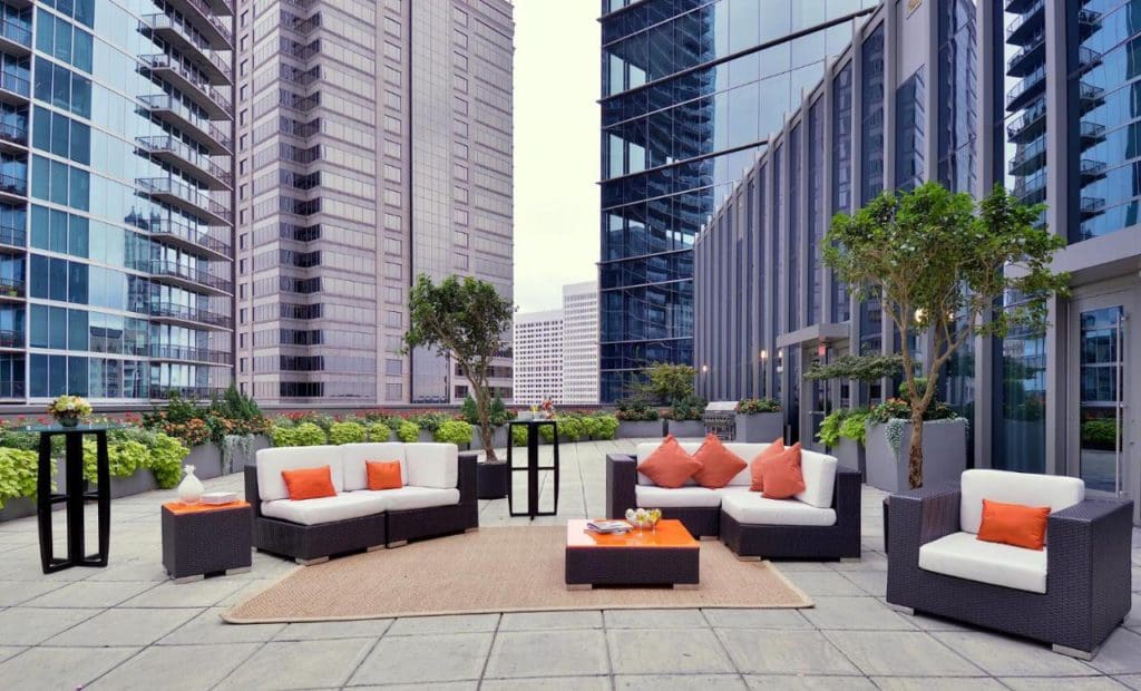 The rooftop terrace at Loews Atlanta Hotel.