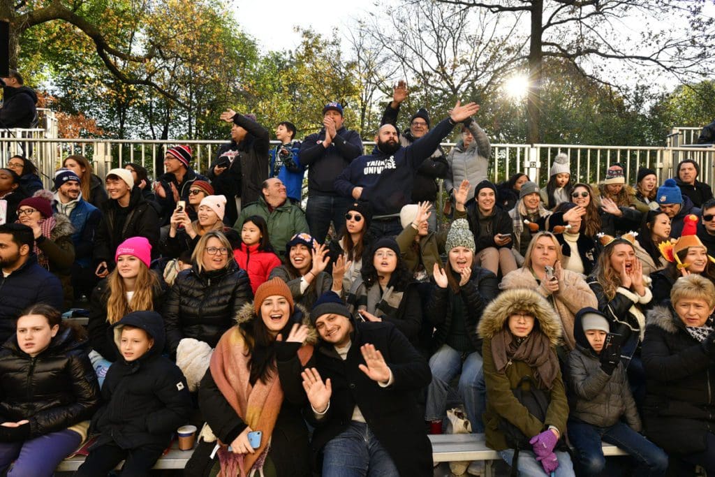 A crowd of spectators at the Macy’s Thanksgiving Day Parade.