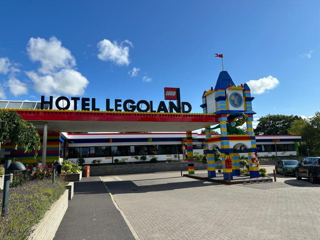 The entrance to Hotel Legoland in Denmark.