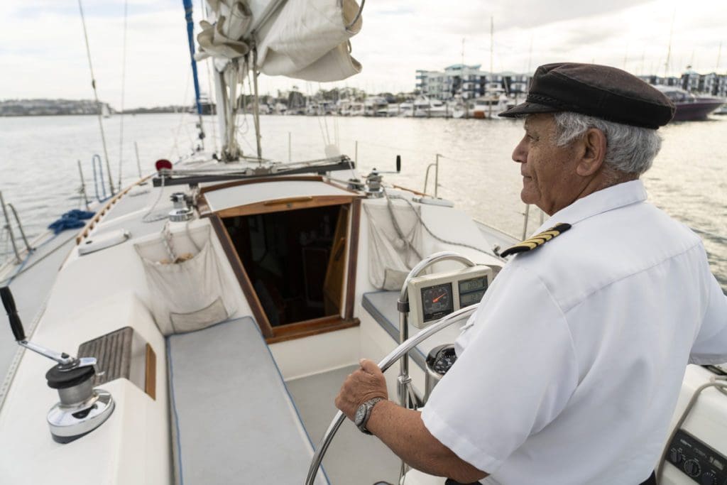 A captained boat, possible to charter at The Ritz-Carlton, Marina del Rey.