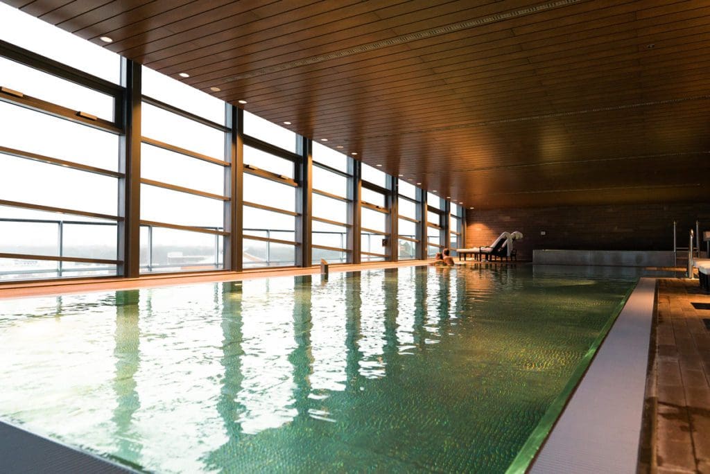 The pool at Grand Hyatt Berlin.