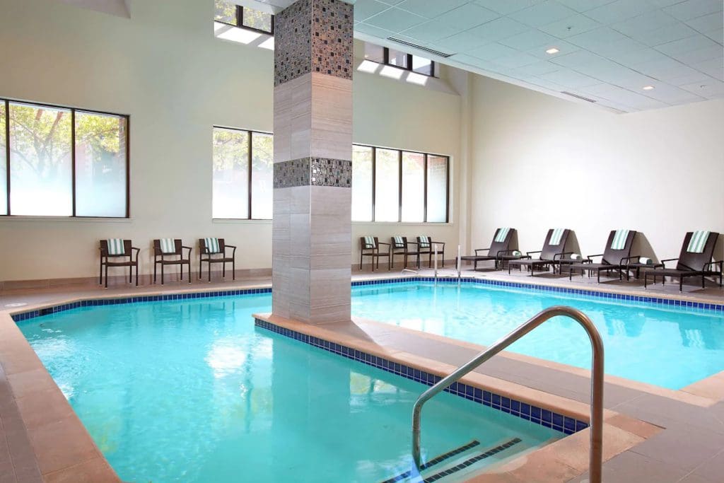 The large indoor pool at Hilton Club The District Washington DC.