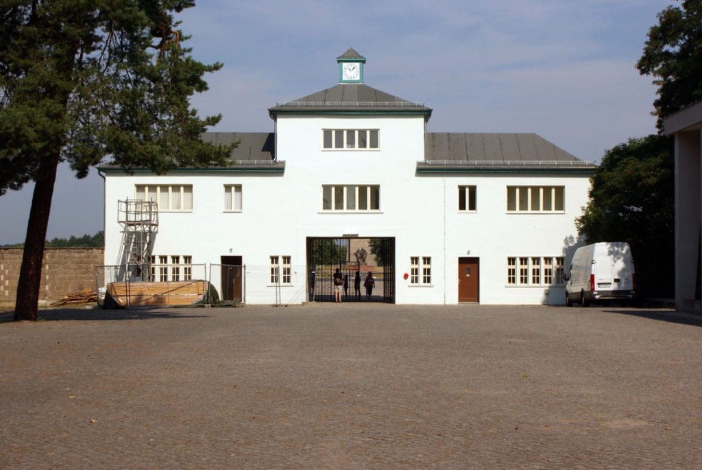 Sachsenhausen concentration camp Main entrance Oranienburg, Germany.