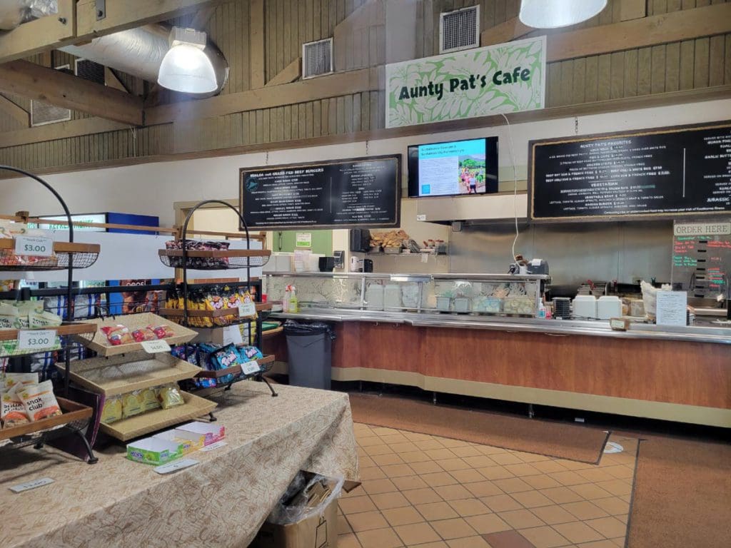 Inside the on-site dining area of Aunty Pat's Cafe.