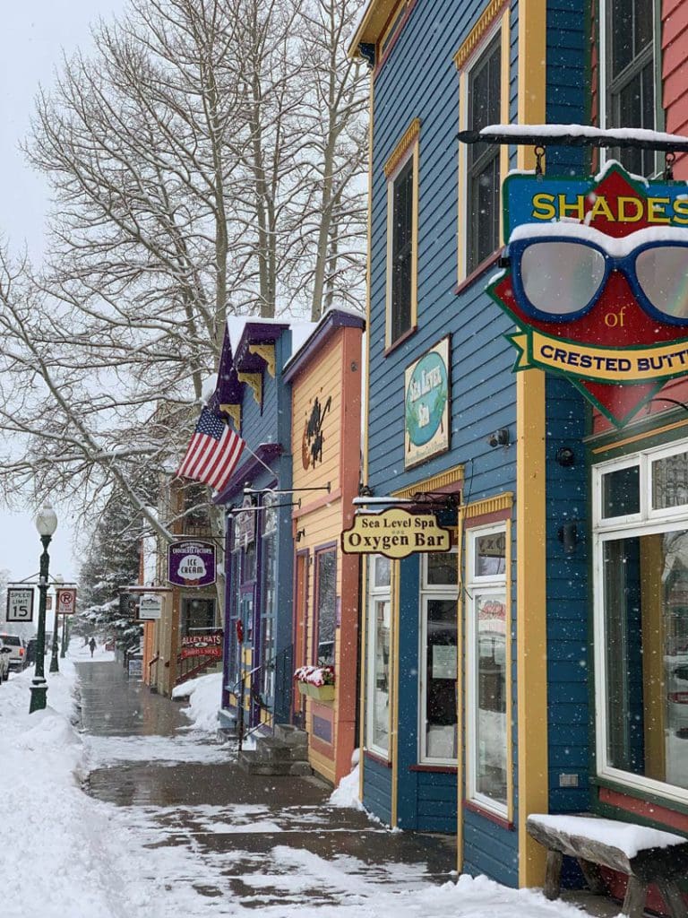 Cute storefronts in Crested Butte.