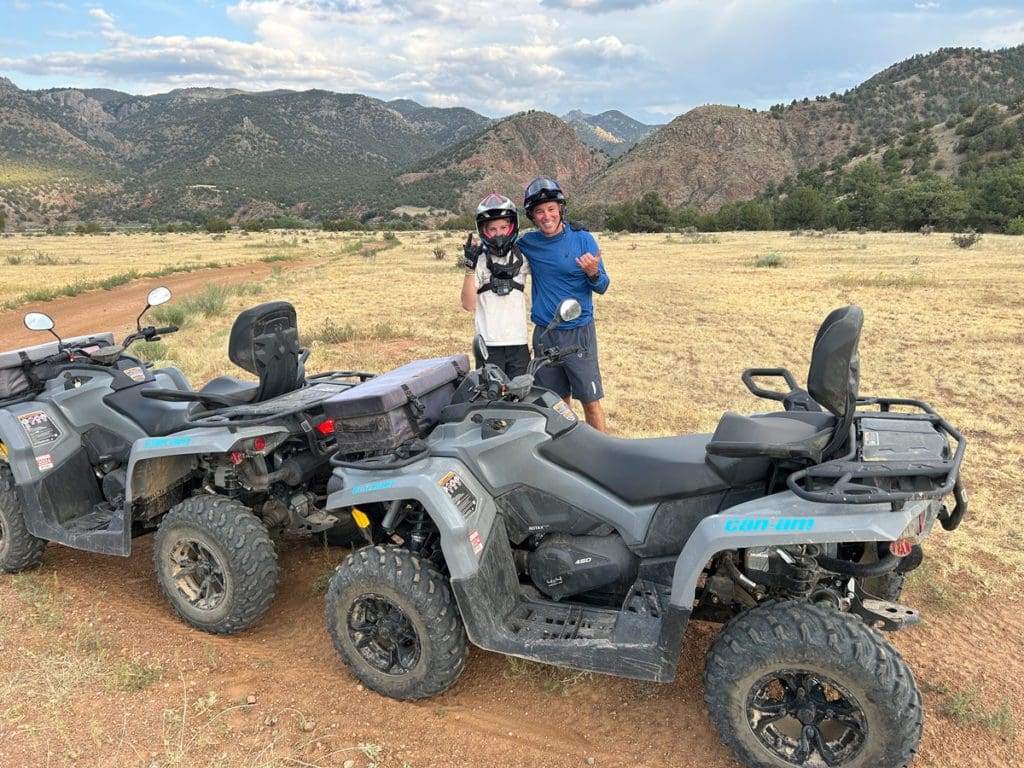 A dad and his teen son enjoy a day of ATVing in Cañon City.