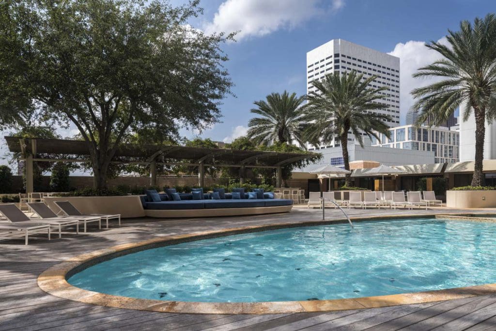 The outdoor pool at Four Seasons Hotel Houston.