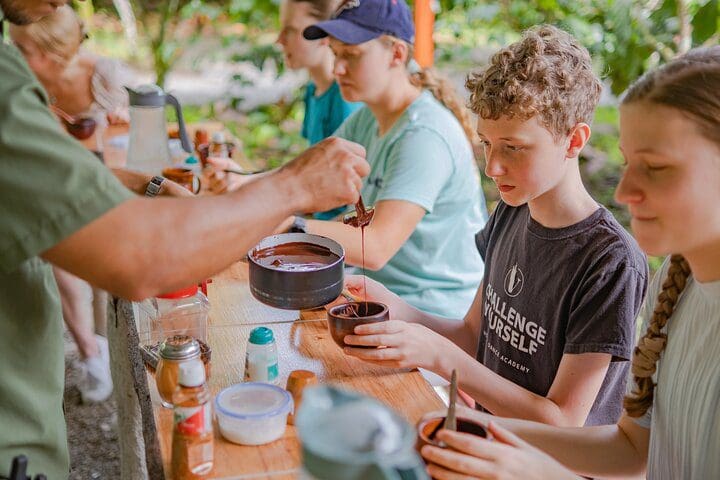 Kids try coffee on the North Fields Cafe: Craft Specialty Coffee and Chocolate Tour.