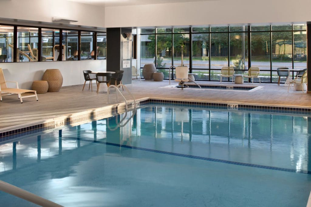 The indoor pool at Element Bloomington Mall of America.