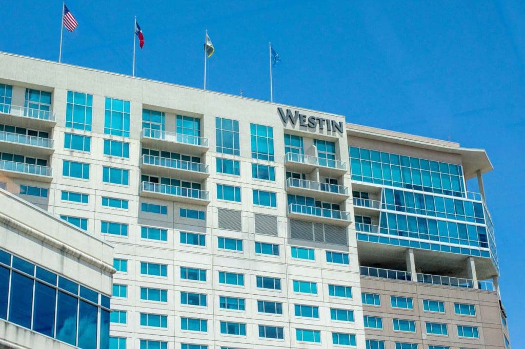 The exterior of Westin Memorial Center Houston.