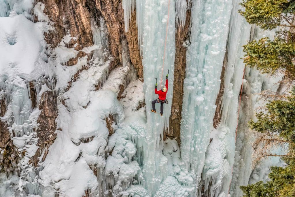 Some ice climbs in the winter near Ouray.