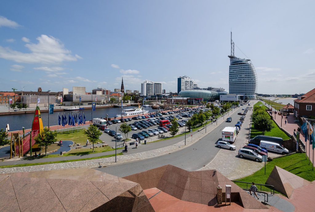 An aerial view of Bremerhaven, one of the best places to visit in Germany with kids.