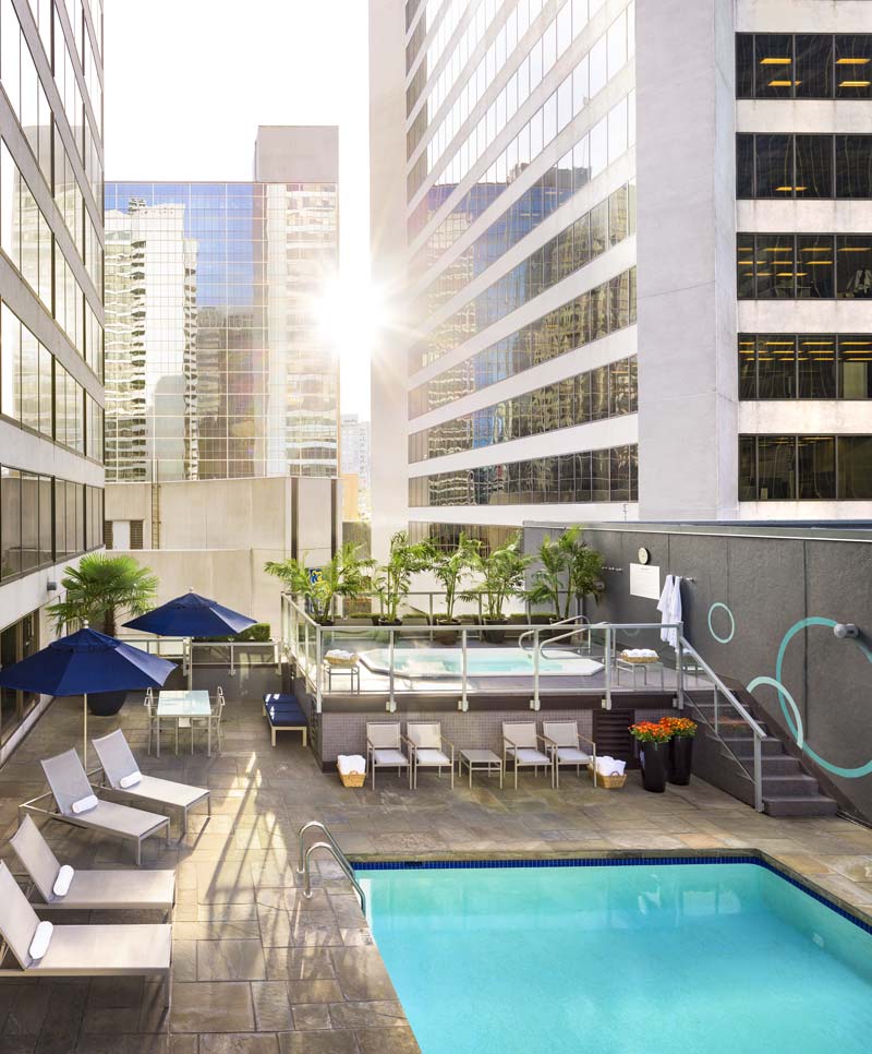 The outdoor pool at the Hyatt Regency Vancouver