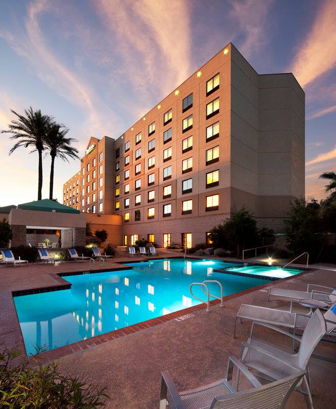 A view of the pool at the Radisson Hotel Phoenix Airport, one of the best hotels in Phoenix for families