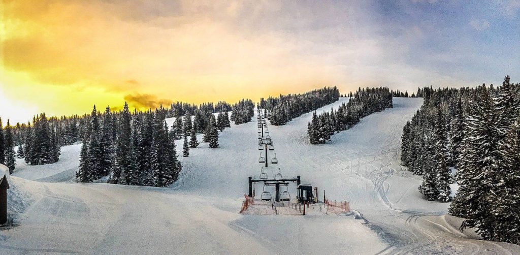 A view of the aerial tram at Ski Cooper in Colorado