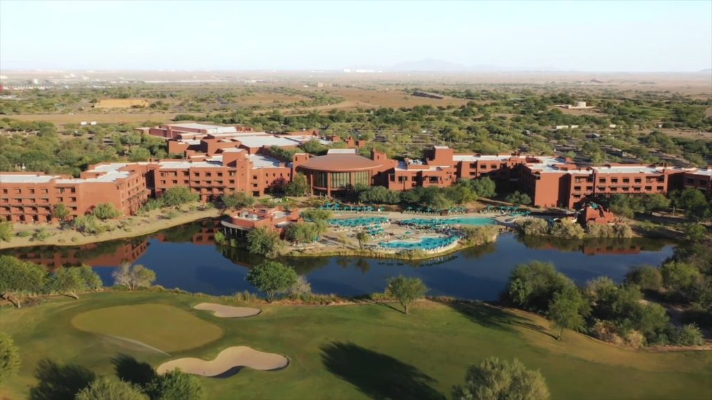A panoramic view of the property of the Sheraton Grand at Wild Horse Pass in Phoenix