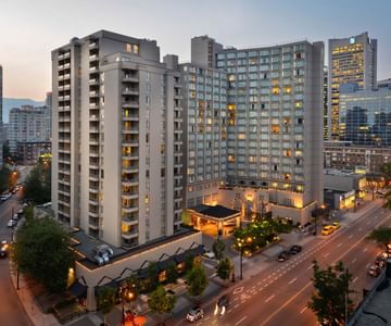 An exterior view of the Sutton Place Vancouver, one of the best hotels in Vancouver for families.