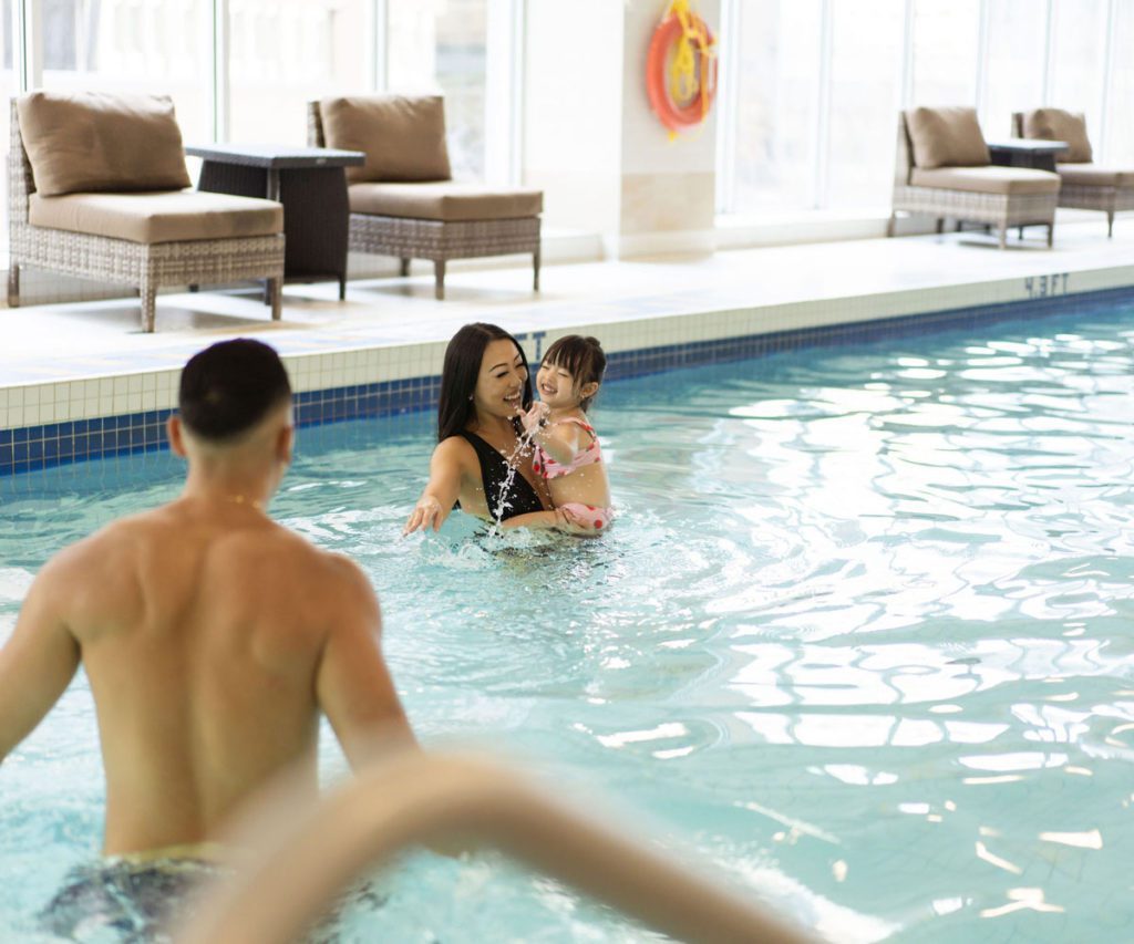 The indoor pool at the Vancouver Marriott Pinnacle Downtown