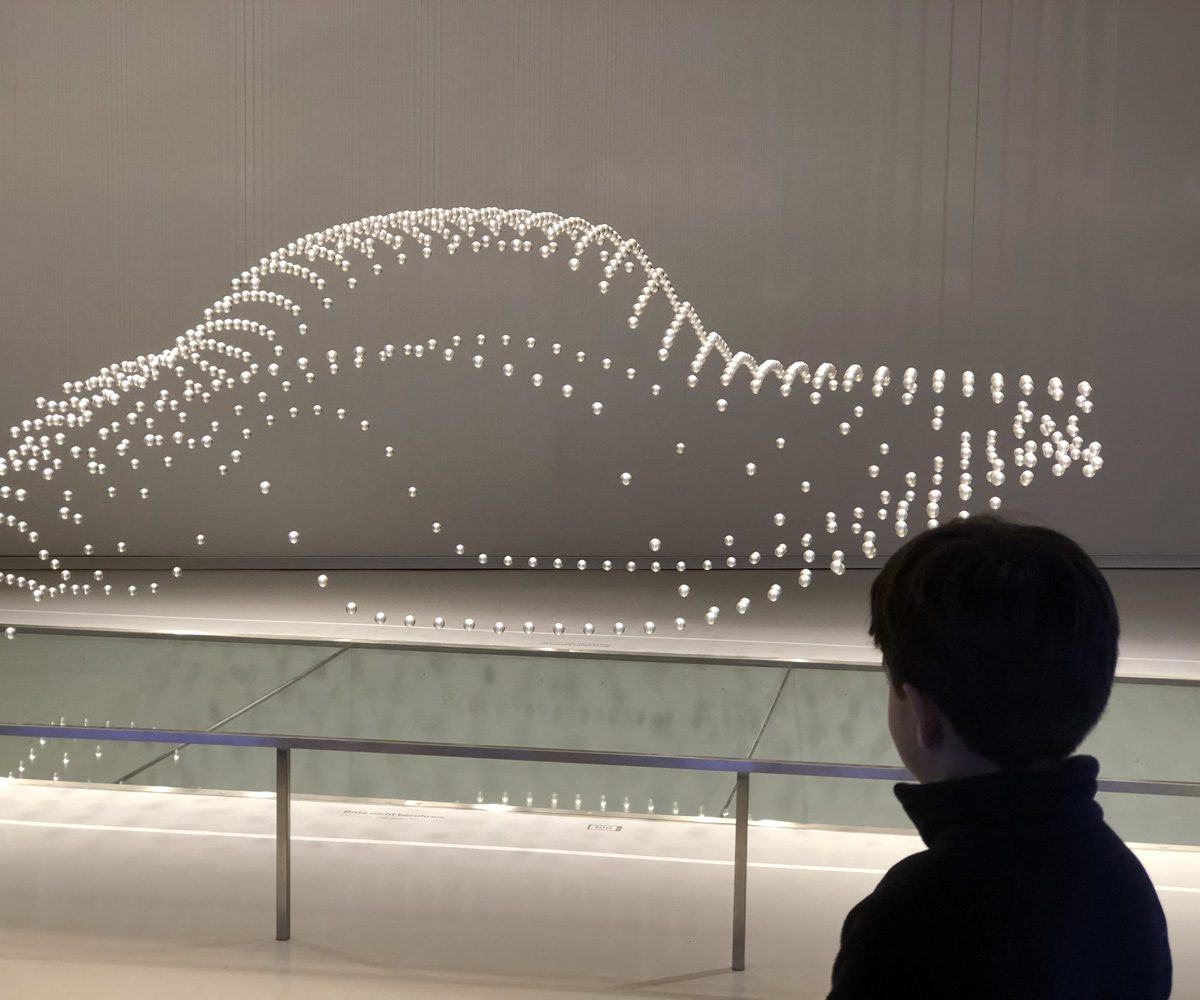 A young boy at the BMW Museum in Munich