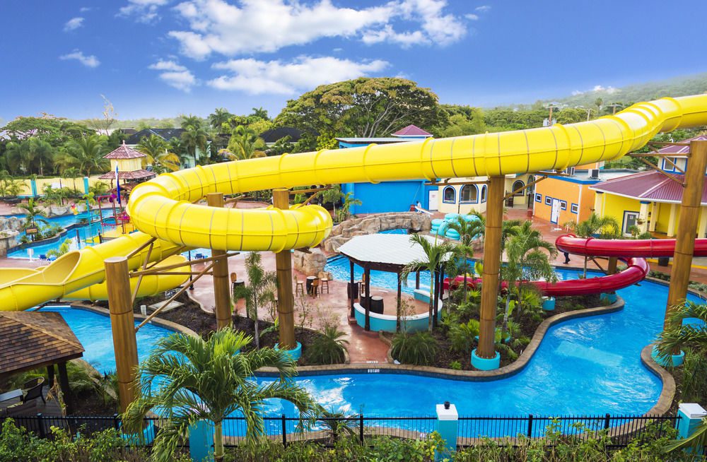 A view of the water park at Jewel Runaway Bay Beach Golf Resort, one of the best hotels in the Caribbean with a water park for families.