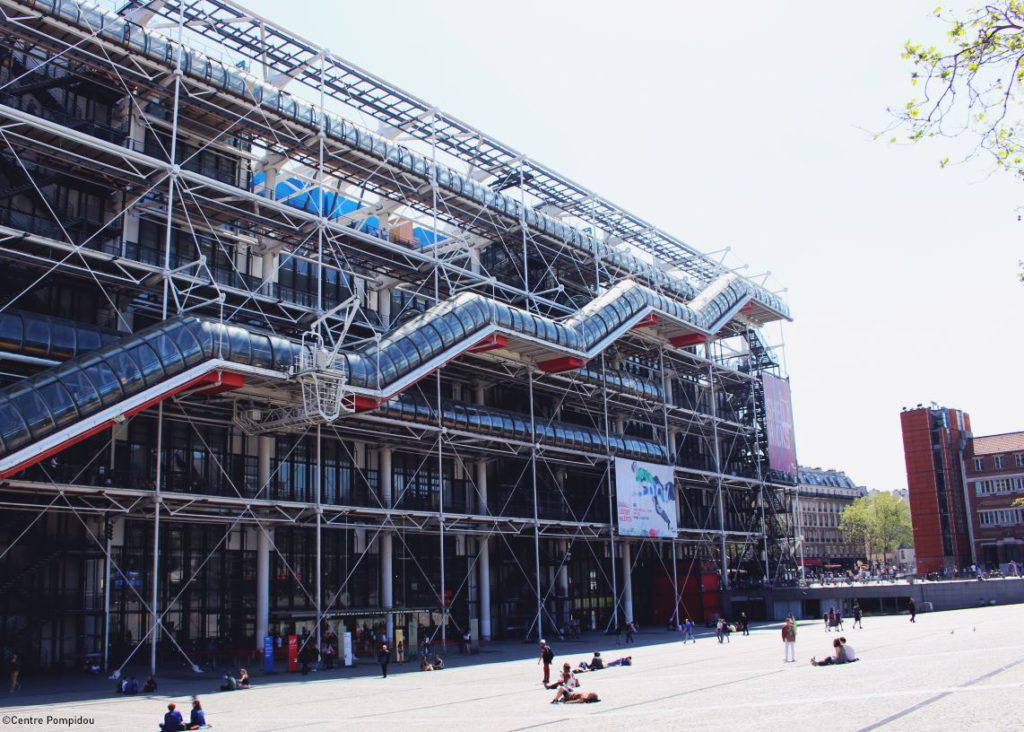 The exterior of Centre Pompidou in Paris