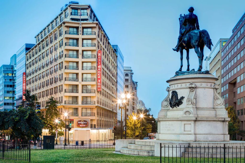 A view of the exterior of the Residence Inn by Marriott in Washington DC