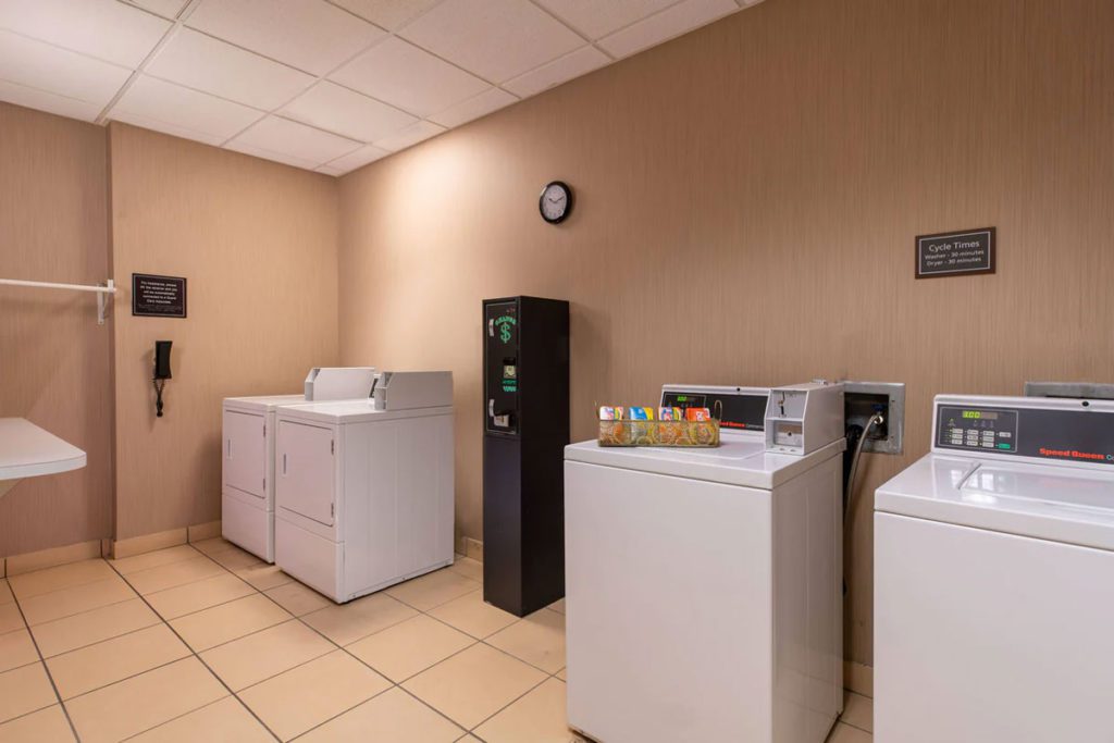 The laundry facilities at the Residence Inn by Marriott D.C. Downtown, one of the best Marriott hotels in Washington DC for families.