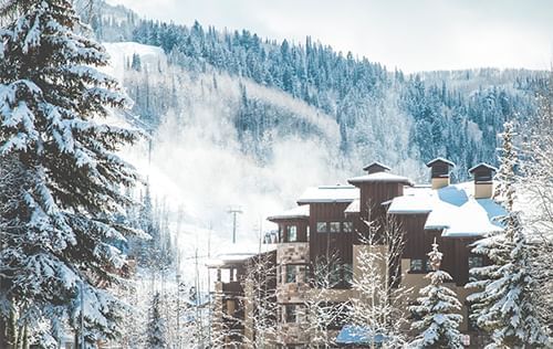 An aerial view of The Chateaux Deer Valley, one of the best hotels in Deer Valley for families.