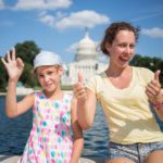 A mother and daughter posing in Washington DC.