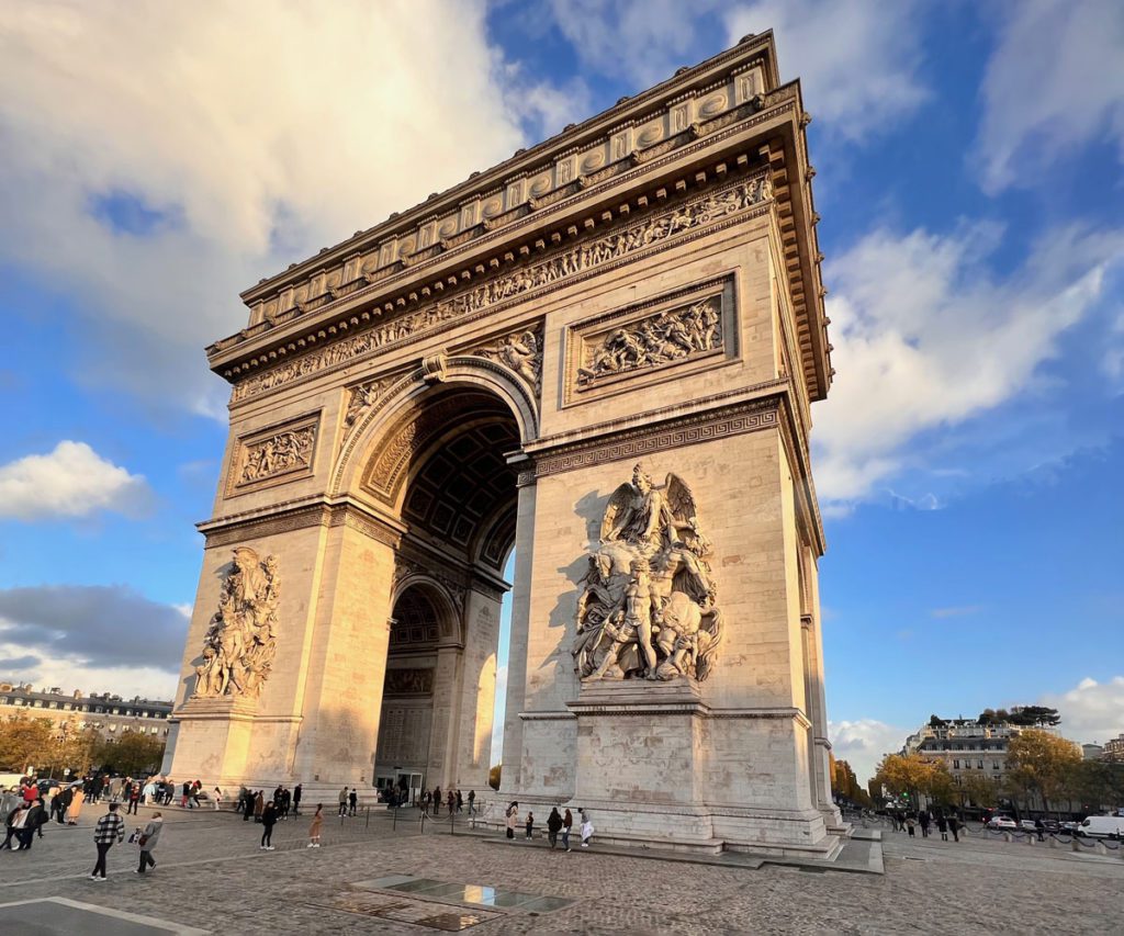 The Arc de Triomphe in Paris, one of the best places to visit on a Paris itinerary with preteens or teens.
