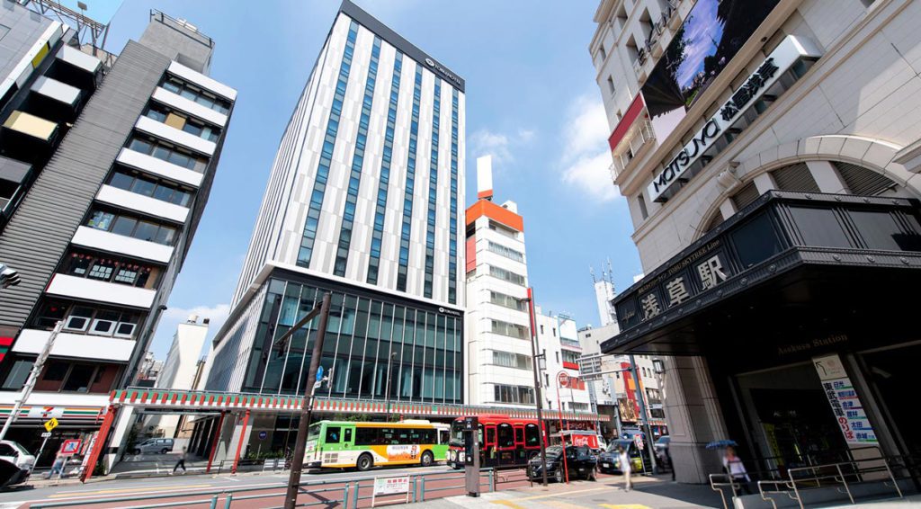 The exterior of the Asakusa Tobu Hotel, one of the best hotels in Tokyo for families. 