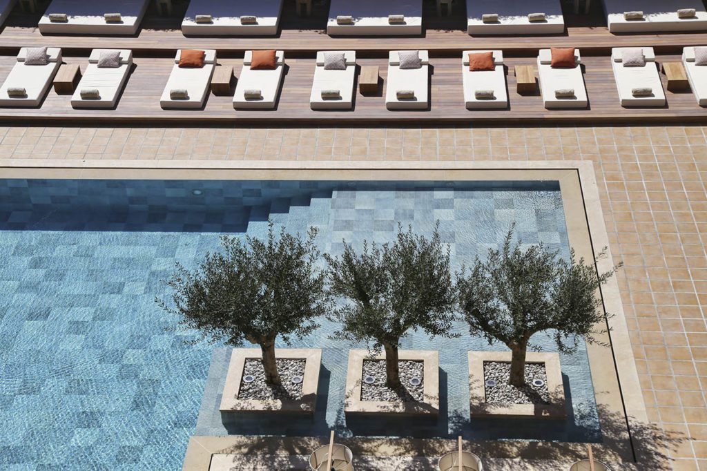 The outdoor pool at the Margi, one of the best hotels in Athens for families. 