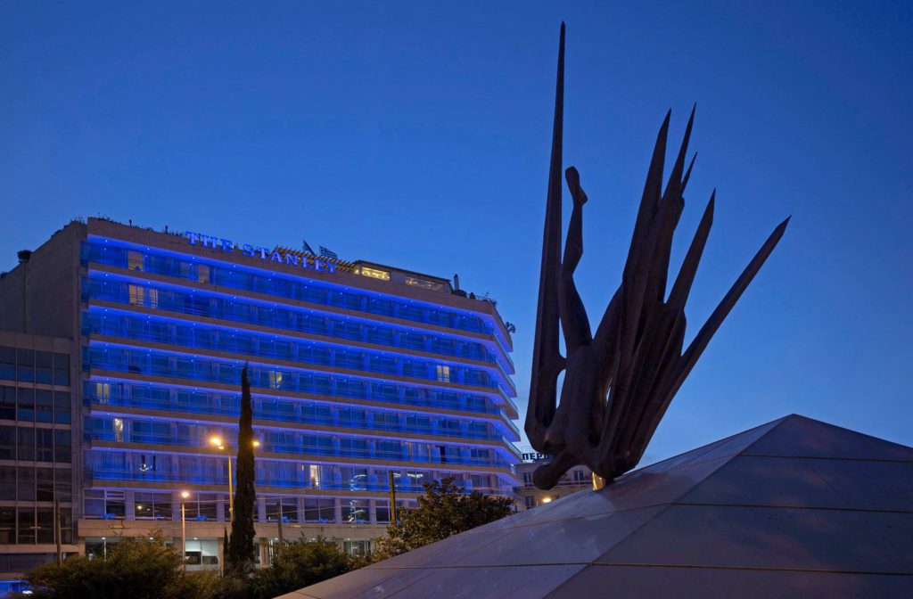 An exterior view of The Stanley Hotels in Athens, Greece.