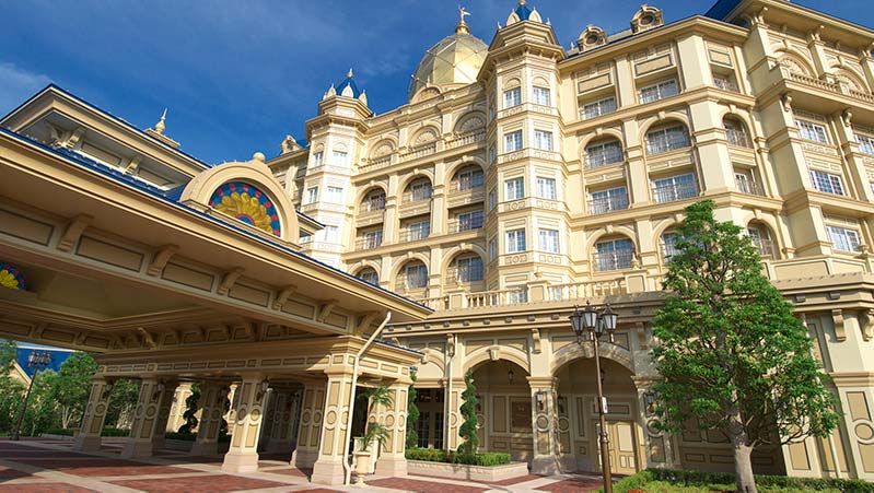 The exterior of Tokyo Disneyland Hotel, one of the best hotels in Tokyo for families.