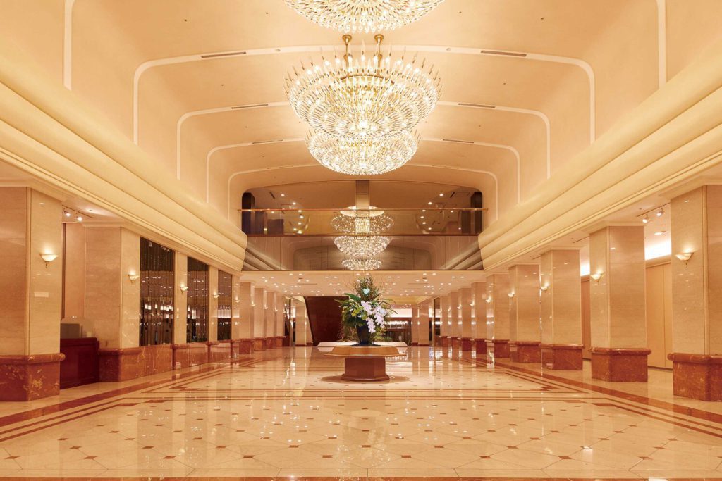 Lobby of Keio Plaza hotel Tokyo, Japan, one of the hotels for kids