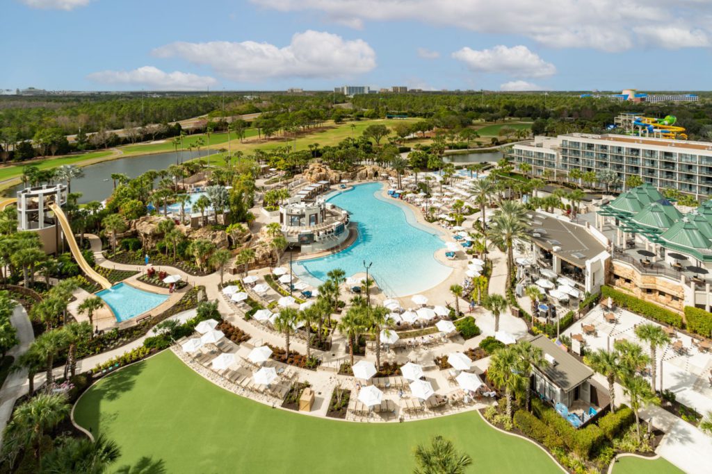 The lazy river at the Orlando World Center Marriott.